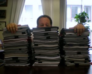 A stack of papers ready to be reviewed