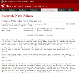 Bureau of Labor Statistics website