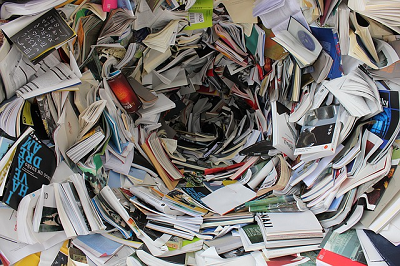 Pile of books and magazines