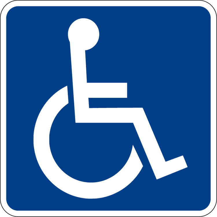 A blue handicapped accessible sign is shown here.