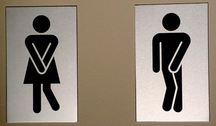 Signs for mens and women's washroom.