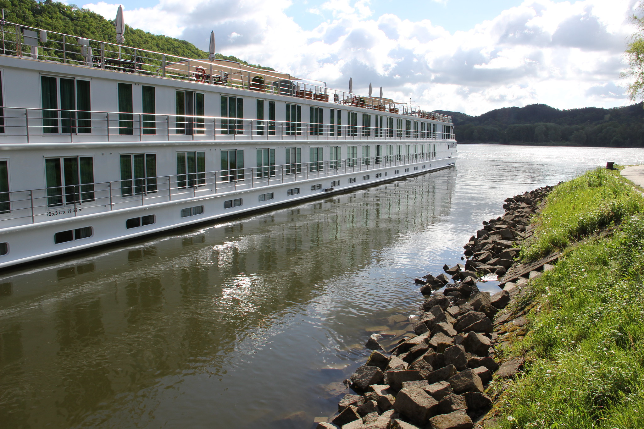 A river cruise ship.