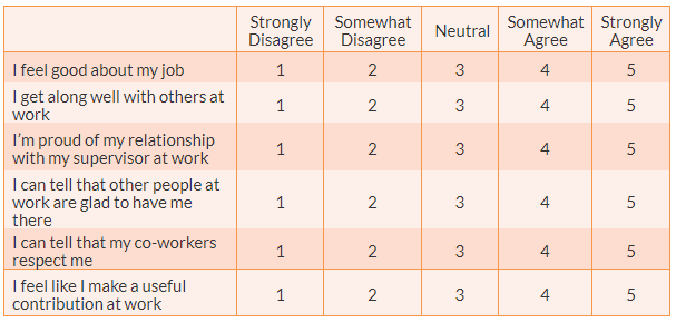 A six-item Likert scale for measuring employment self-esteem