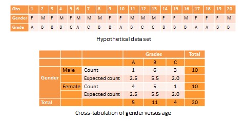 Example of crosstab analysis