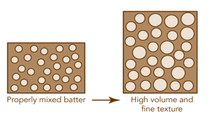 diagram of air cell structure in a properly mixed batter